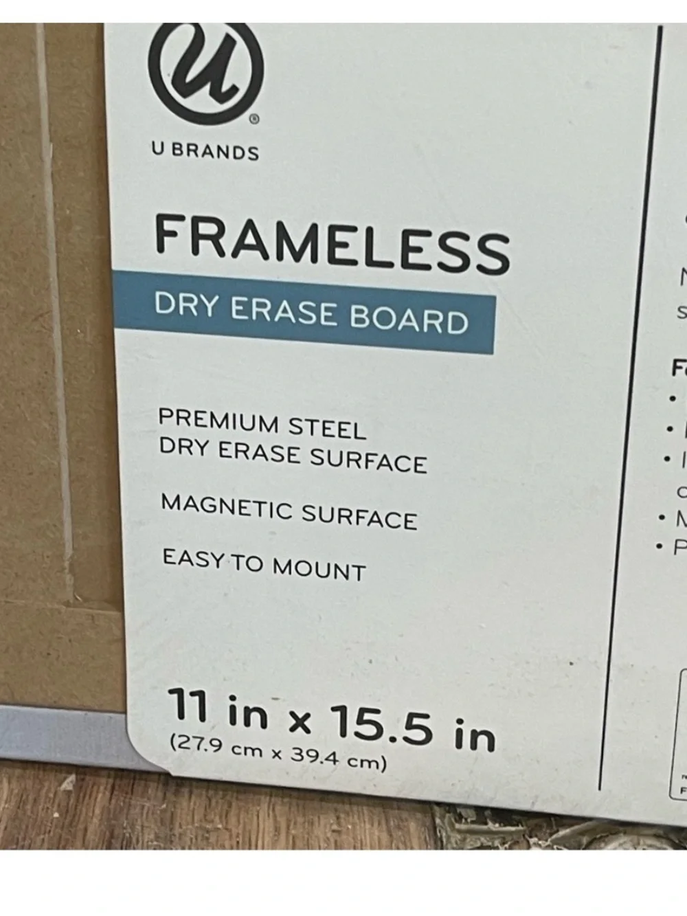Marble Frameless Dry Erase Board - White/Pink